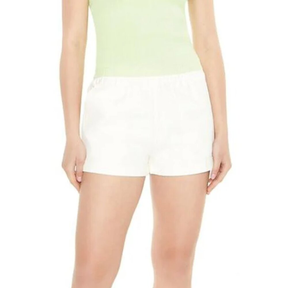 Forever 21 Small White Twill Pull-On Shorts